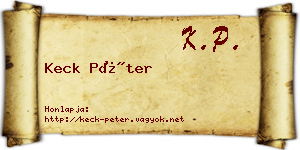 Keck Péter névjegykártya